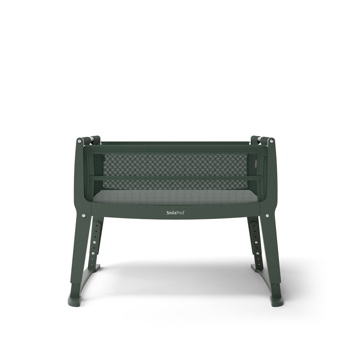 SnuzPod Studio Bedside Crib with mattress - Berlin Green