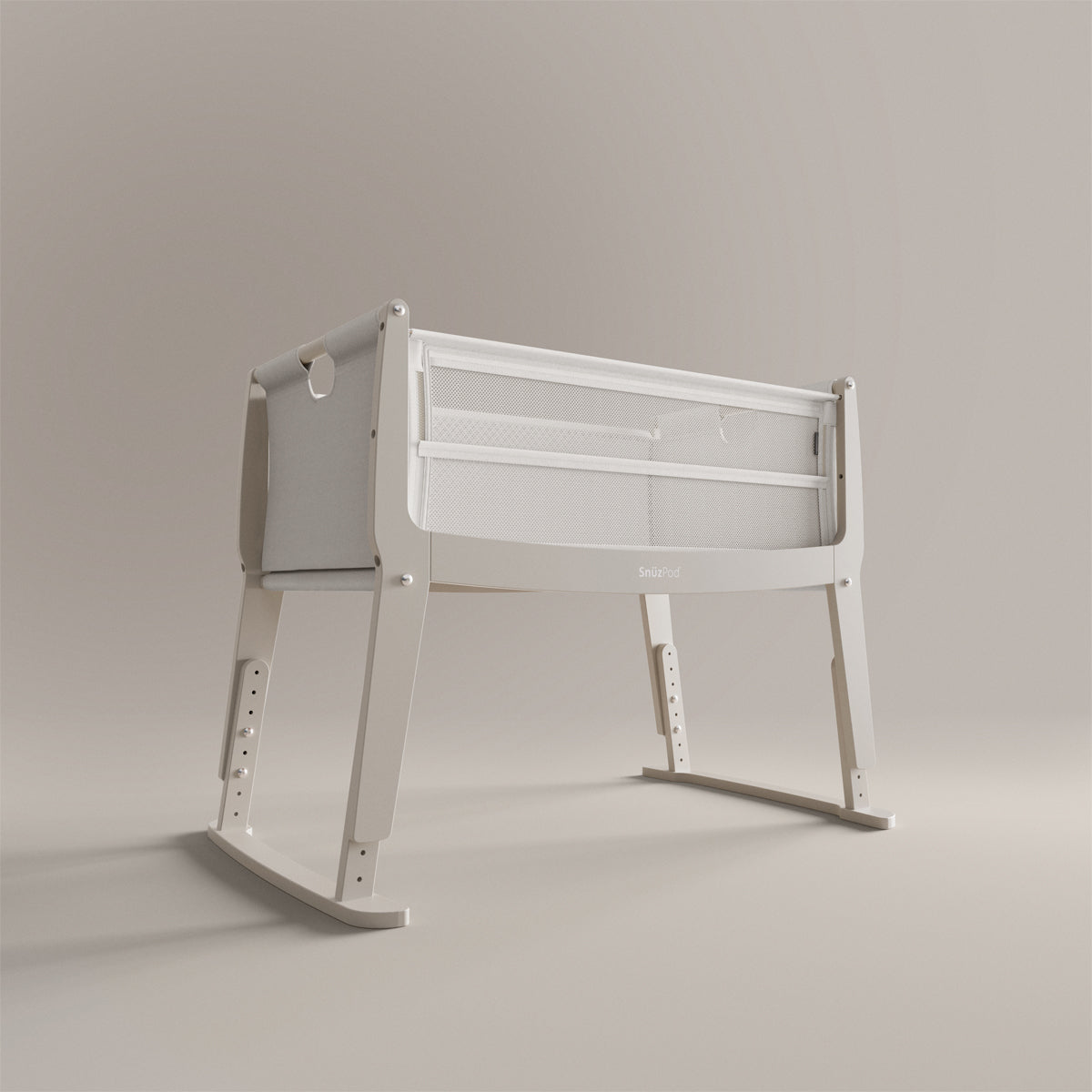 SnuzPod Studio Bedside Crib with mattress - Oslo Grey