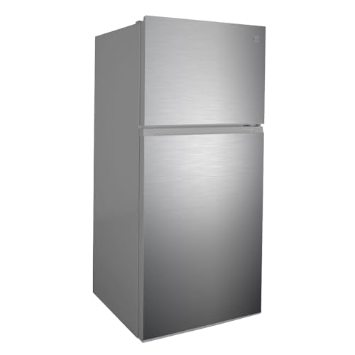 4.4 Cu Ft RV Refrigerator with Freezer – 12V Stainless Steel, Lock, Frost-Free, Adjustable Shelves