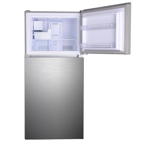 4.4 Cu Ft RV Refrigerator with Freezer – 12V Stainless Steel, Lock, Frost-Free, Adjustable Shelves
