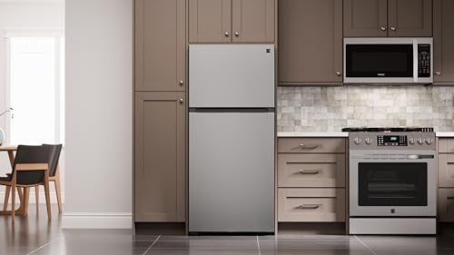 4.4 Cu Ft RV Refrigerator with Freezer – 12V Stainless Steel, Lock, Frost-Free, Adjustable Shelves