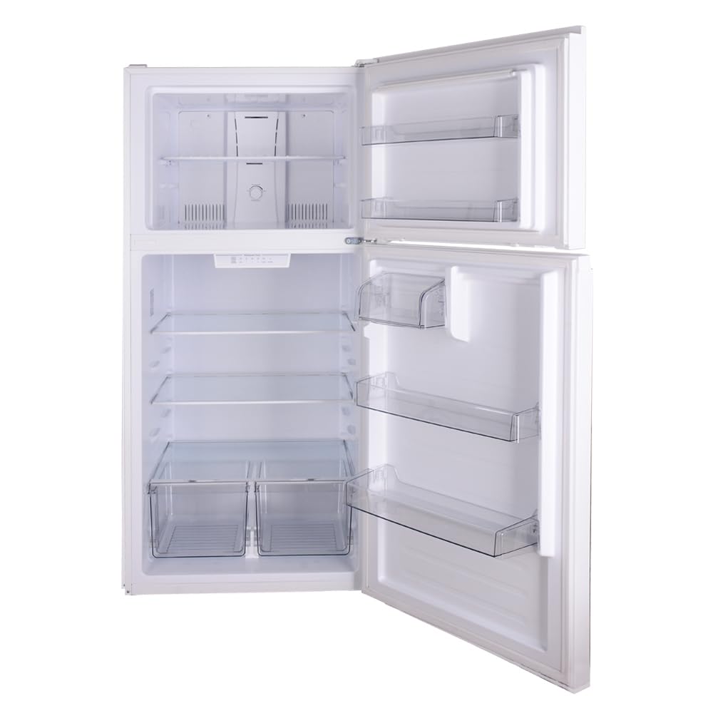 20.5 Cu Ft Refrigerator Freezer – 33" Wide, Glass Shelves, ENERGY STAR Certified, White