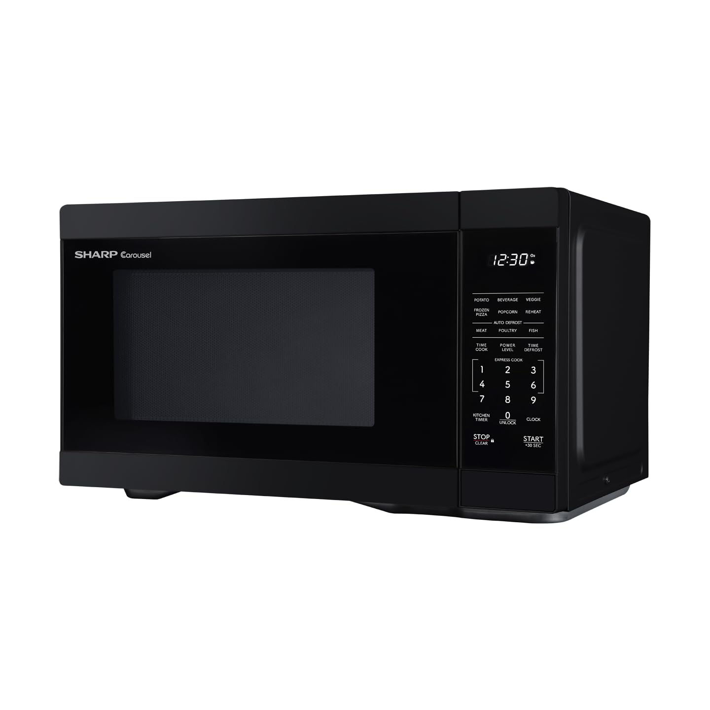 1.1 Cu Ft Countertop Microwave Oven – 1000W, Removable 12.4" Turntable, Compact Design, Black