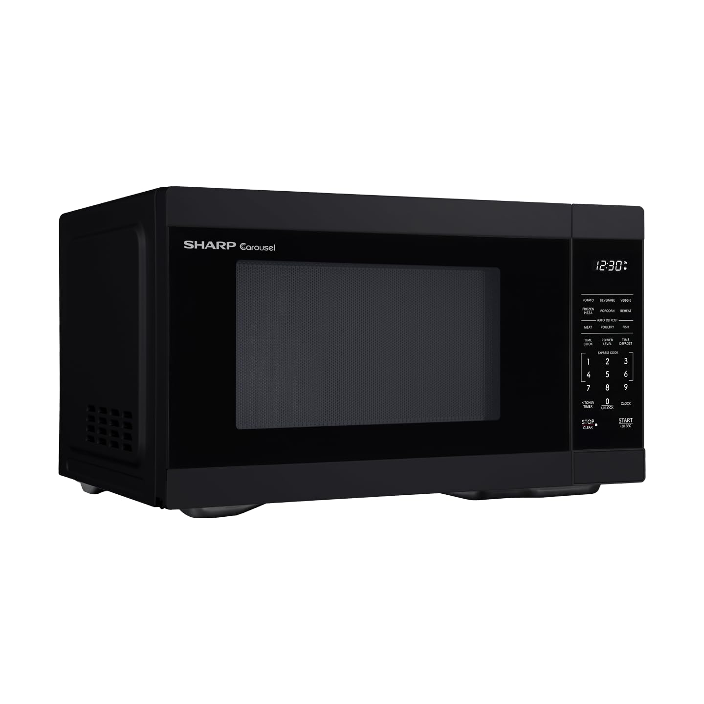 1.1 Cu Ft Countertop Microwave Oven – 1000W, Removable 12.4" Turntable, Compact Design, Black