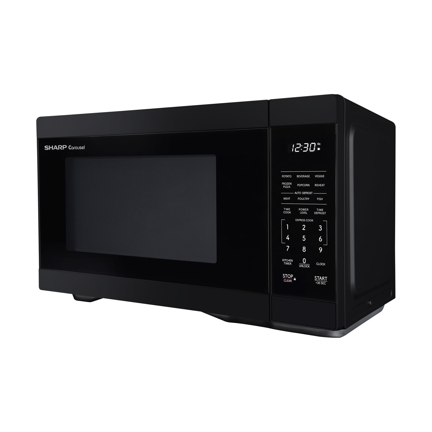 1.1 Cu Ft Countertop Microwave Oven – 1000W, Removable 12.4" Turntable, Compact Design, Black