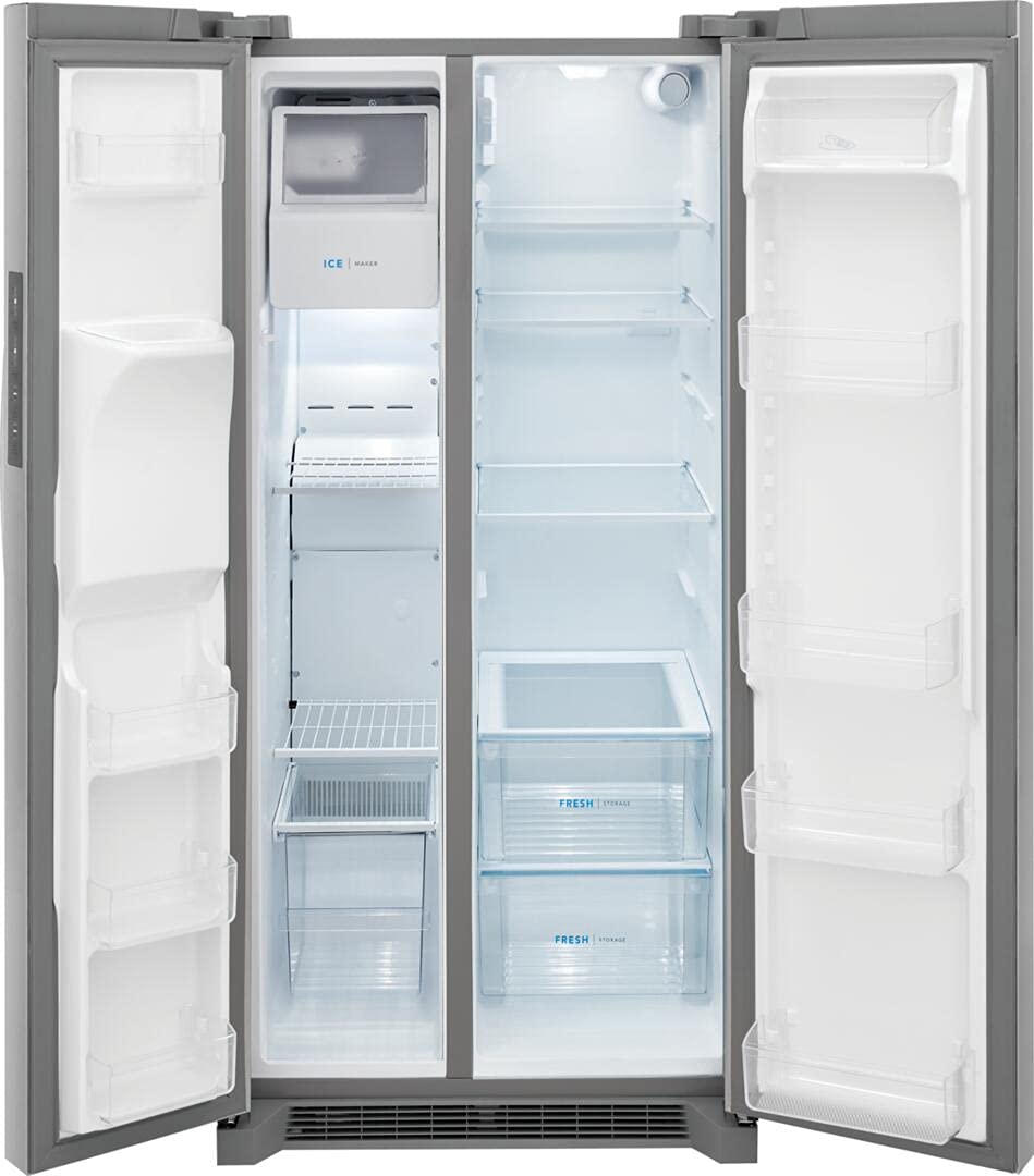 22.2 Cu Ft Side-by-Side Refrigerator – Stainless Steel, Ice Maker, LED Lighting