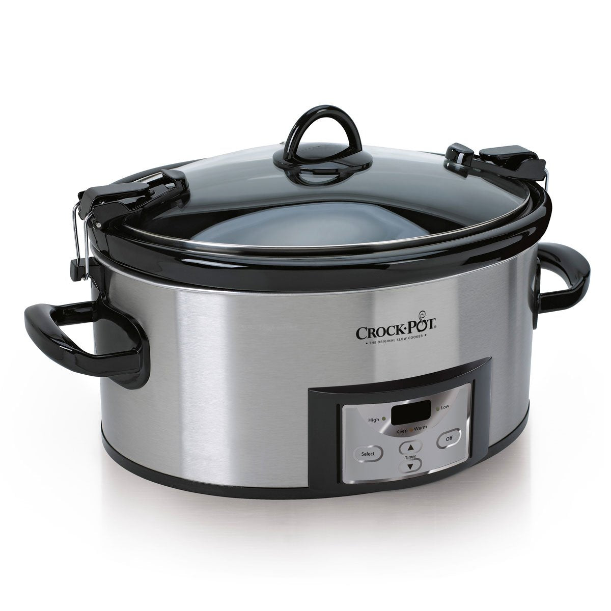 6 Quart Programmable Slow Cooker – Cook & Carry Model with Digital Timer, Stainless Steel Housing
