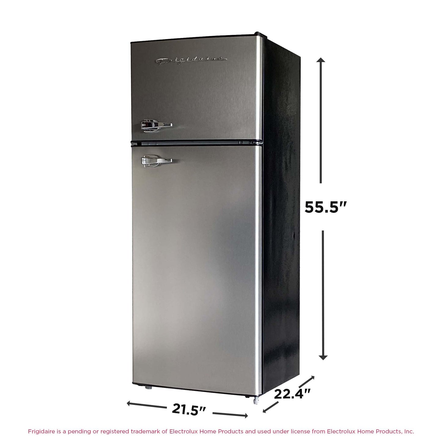 7.5 Cu Ft 2-Door Apartment Refrigerator Freezer Combo – Platinum Stainless Steel, Compact Size