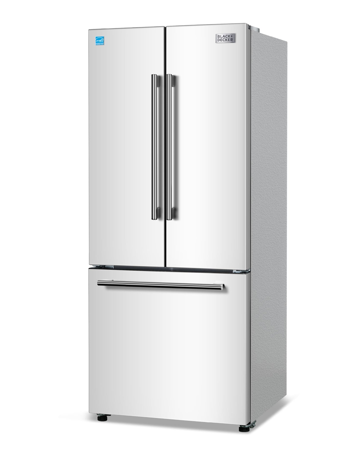 16 Cu Ft French Door Refrigerator with Ice Maker – Bottom Freezer, Energy Efficient, White