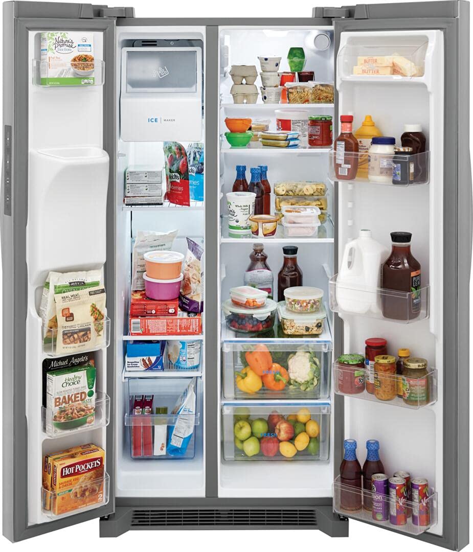 22.2 Cu Ft Side-by-Side Refrigerator – Stainless Steel, Ice Maker, LED Lighting