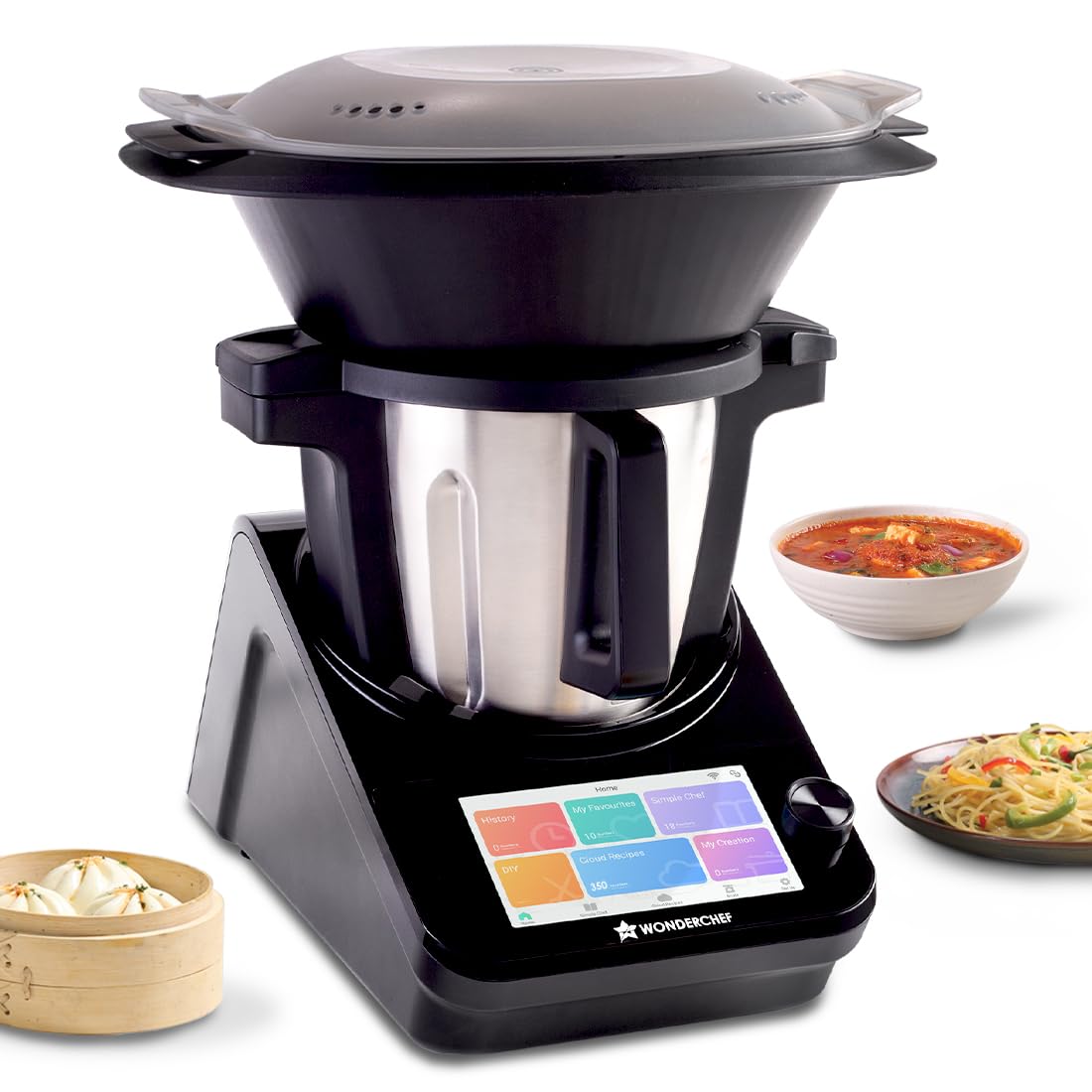 All-in-One Kitchen Robot – Automatic Chopping, Sautéing, Kneading, Cooking, App-Controlled, Includes Recipes