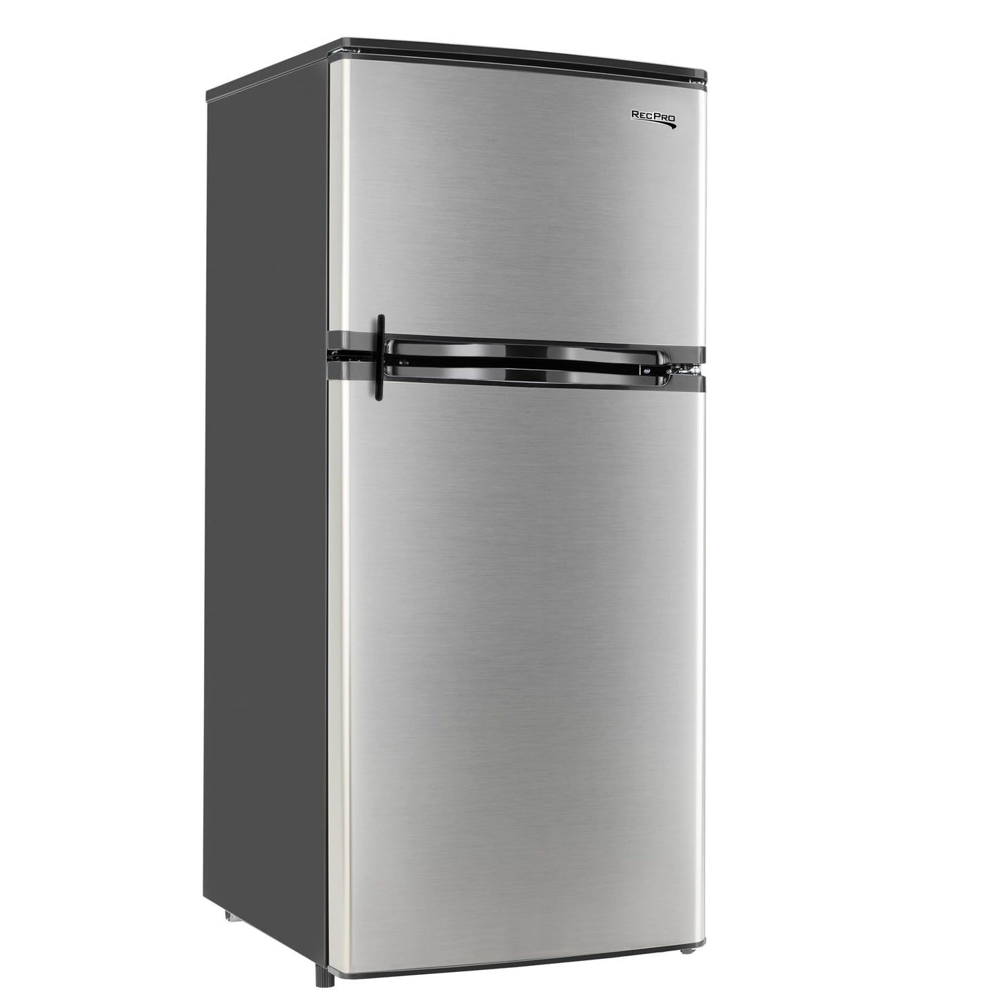 4.5 Cu Ft Double Door Refrigerator Freezer – Small Dorm Apartment Fridge, Adjustable Temp, Black