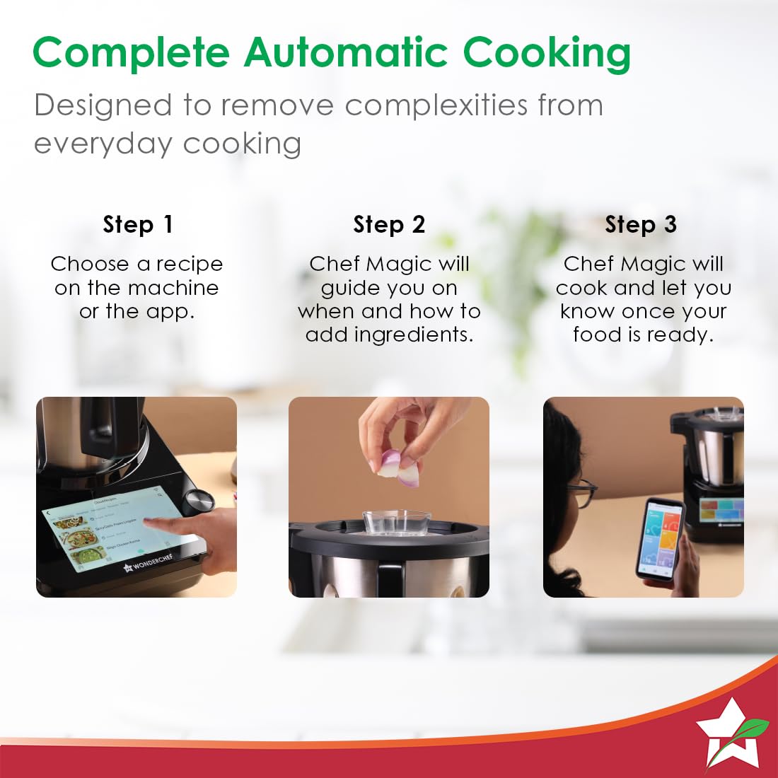 All-in-One Kitchen Robot – Automatic Chopping, Sautéing, Kneading, Cooking, App-Controlled, Includes Recipes