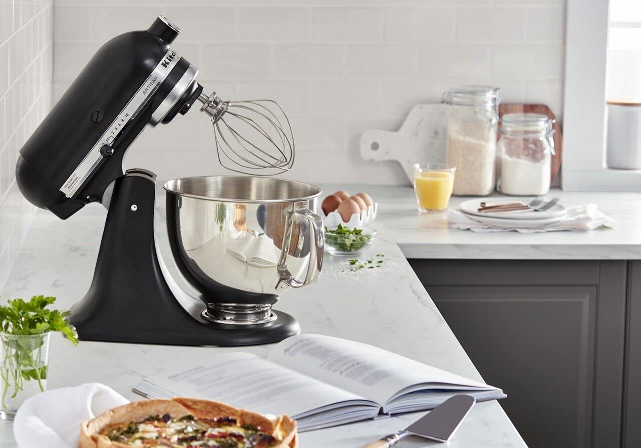 5 Quart Tilt-Head Stand Mixer – Multiple Speeds with Pouring Shield, Durable Kitchen Countertop Appliance, Matte Black