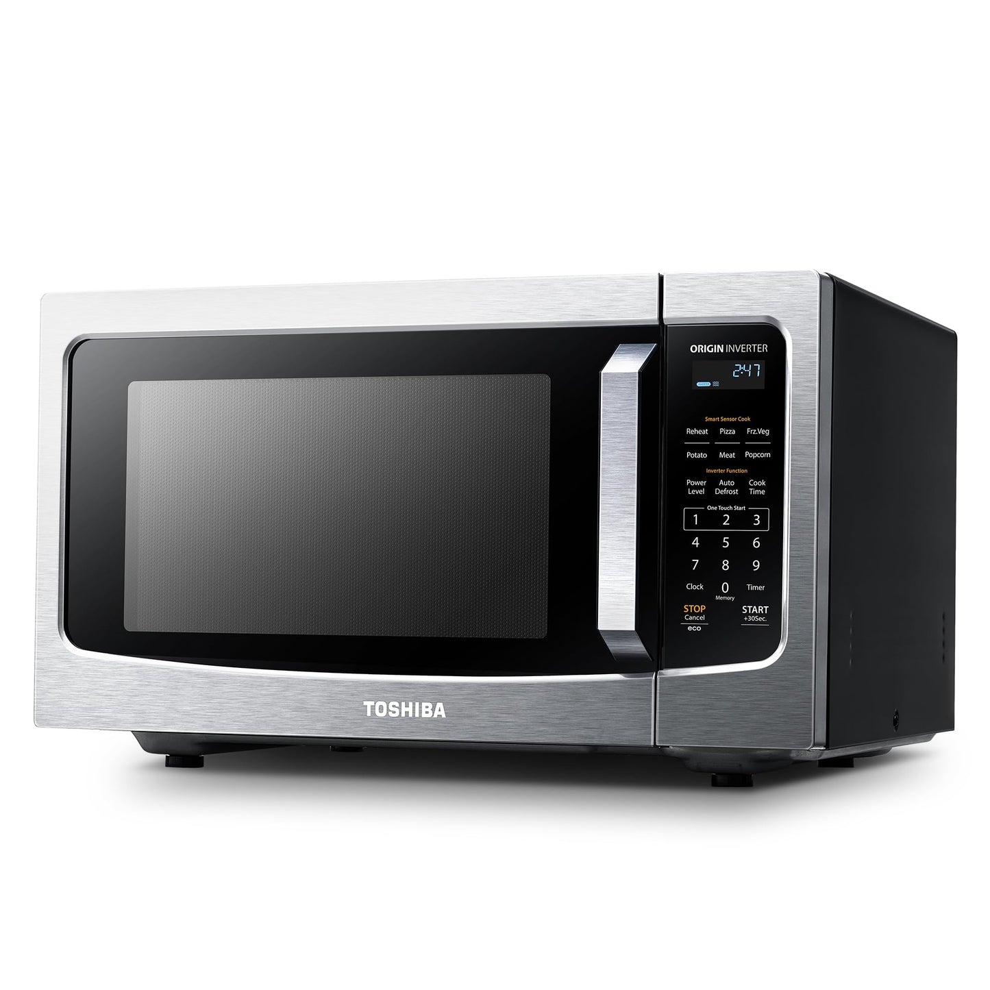 1.6 Cu Ft Countertop Microwave Oven – 1250W, Inverter Technology, Smart Sensor, Auto Defrost, Stainless Steel