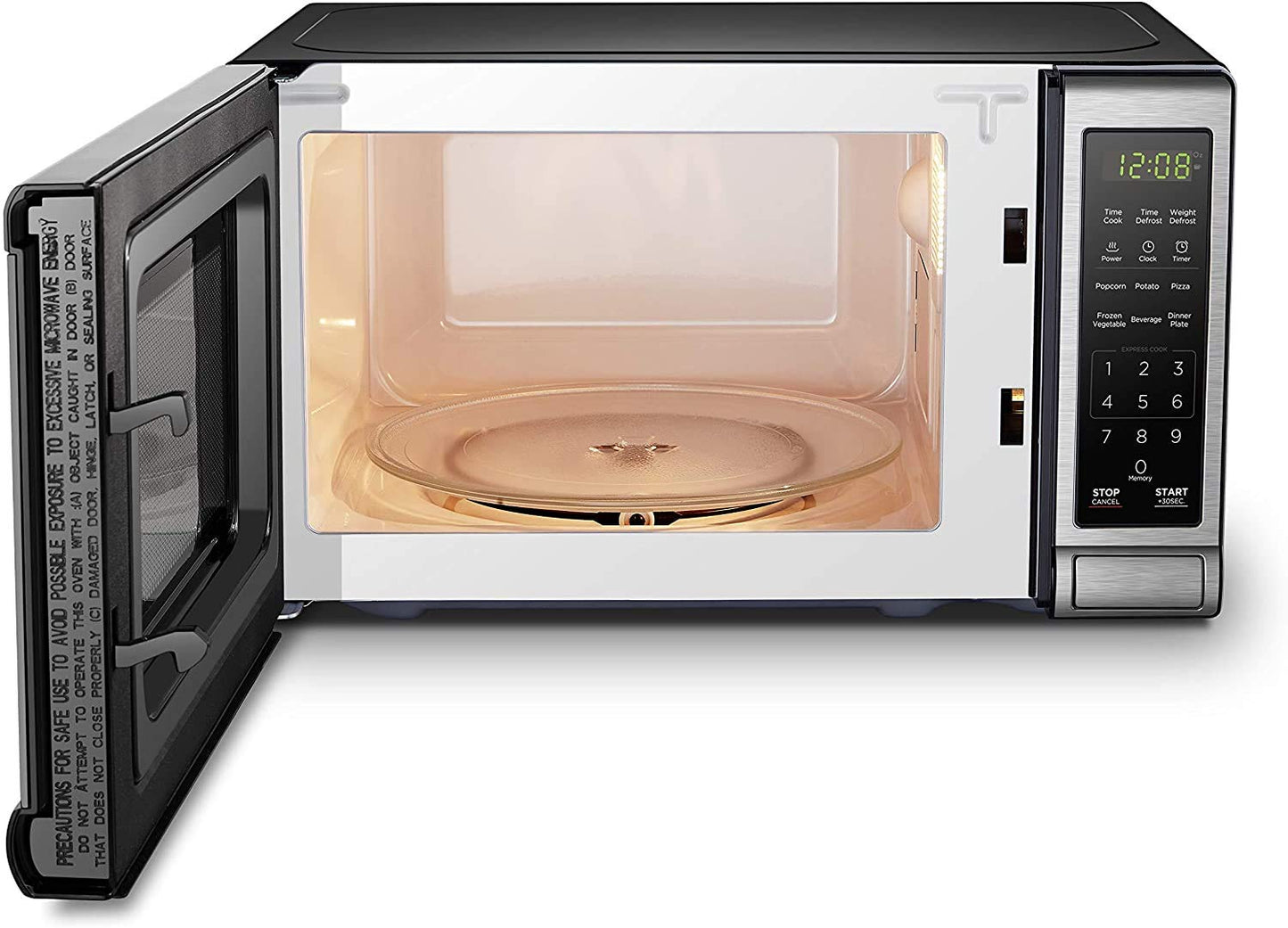 0.7 Cu Ft Digital Microwave Oven – 700W, Turntable, Push-Button Door, Child Safety Lock, Stainless Steel