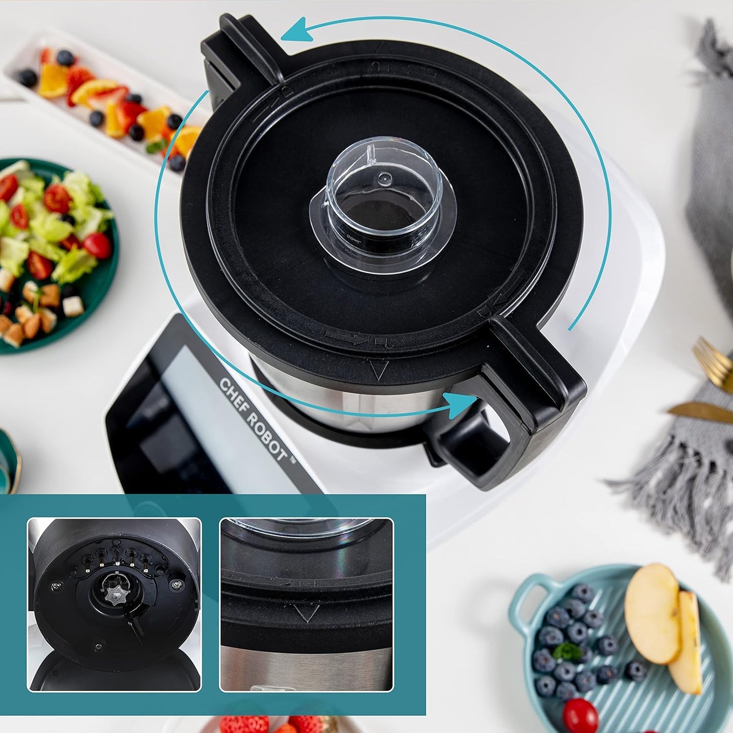 Smart Food Processor Cooking Machine – 3.5L Capacity, Built-In Scale, 7" Touch Screen, Multifunctional Kitchen Appliance