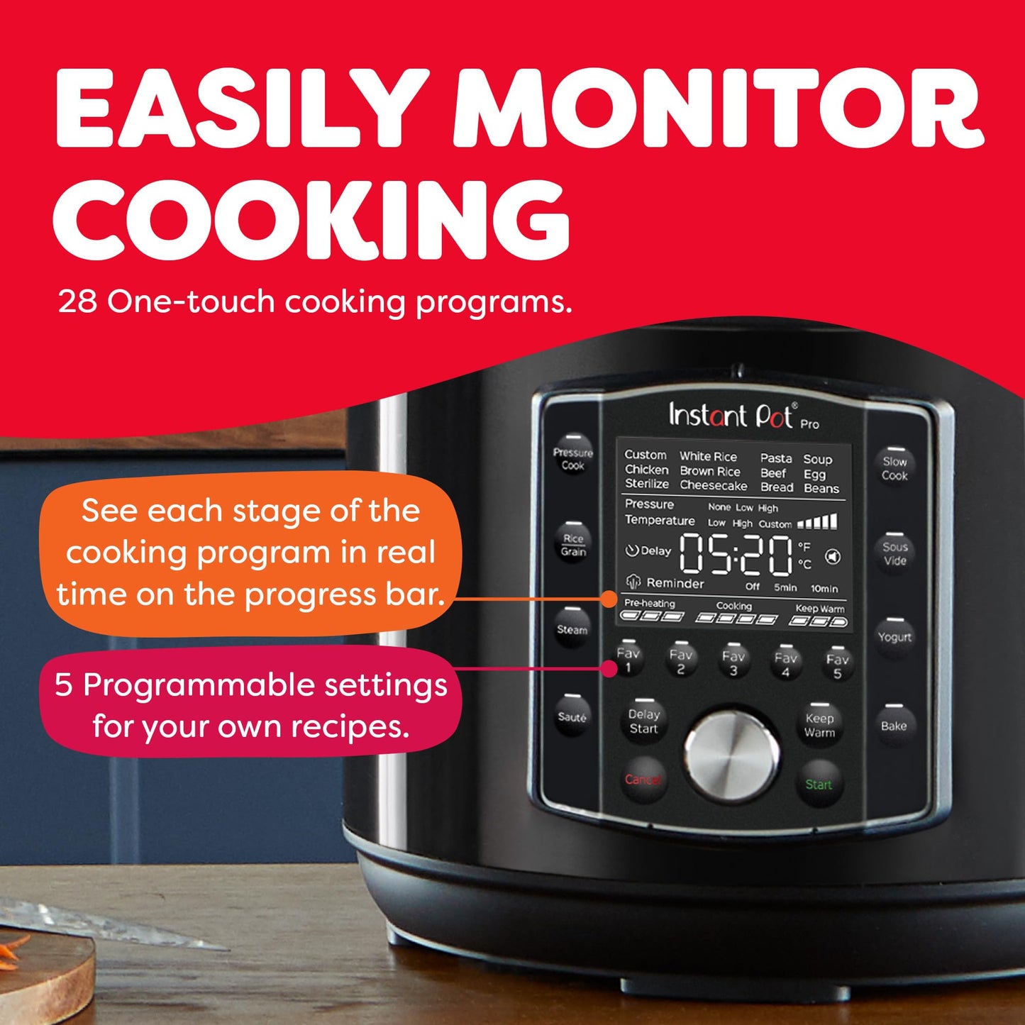 8 Quart 10-in-1 Multi-Cooker – Pressure Cooker, Slow Cooker, Rice & Grain, Steamer, Sauté, Sous Vide, Yogurt Maker, Black