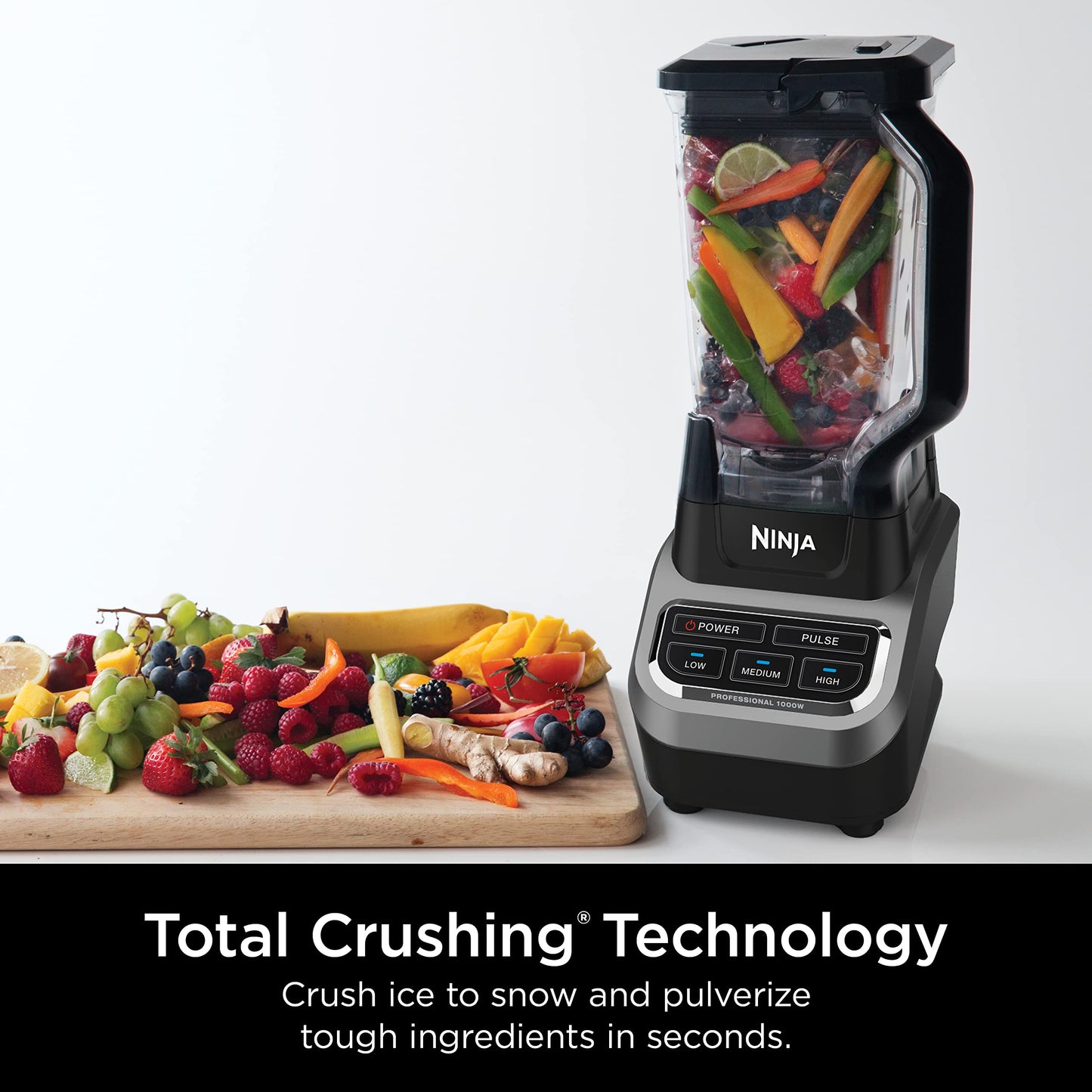 Professional Countertop Blender – 1000W Power, Total Crushing Technology, 72oz Pitcher for Smoothies & Frozen Drinks