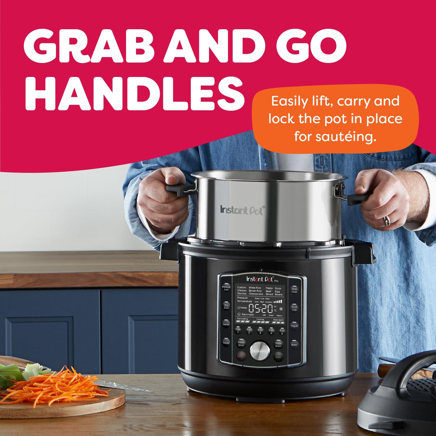 8 Quart 10-in-1 Multi-Cooker – Pressure Cooker, Slow Cooker, Rice & Grain, Steamer, Sauté, Sous Vide, Yogurt Maker, Black