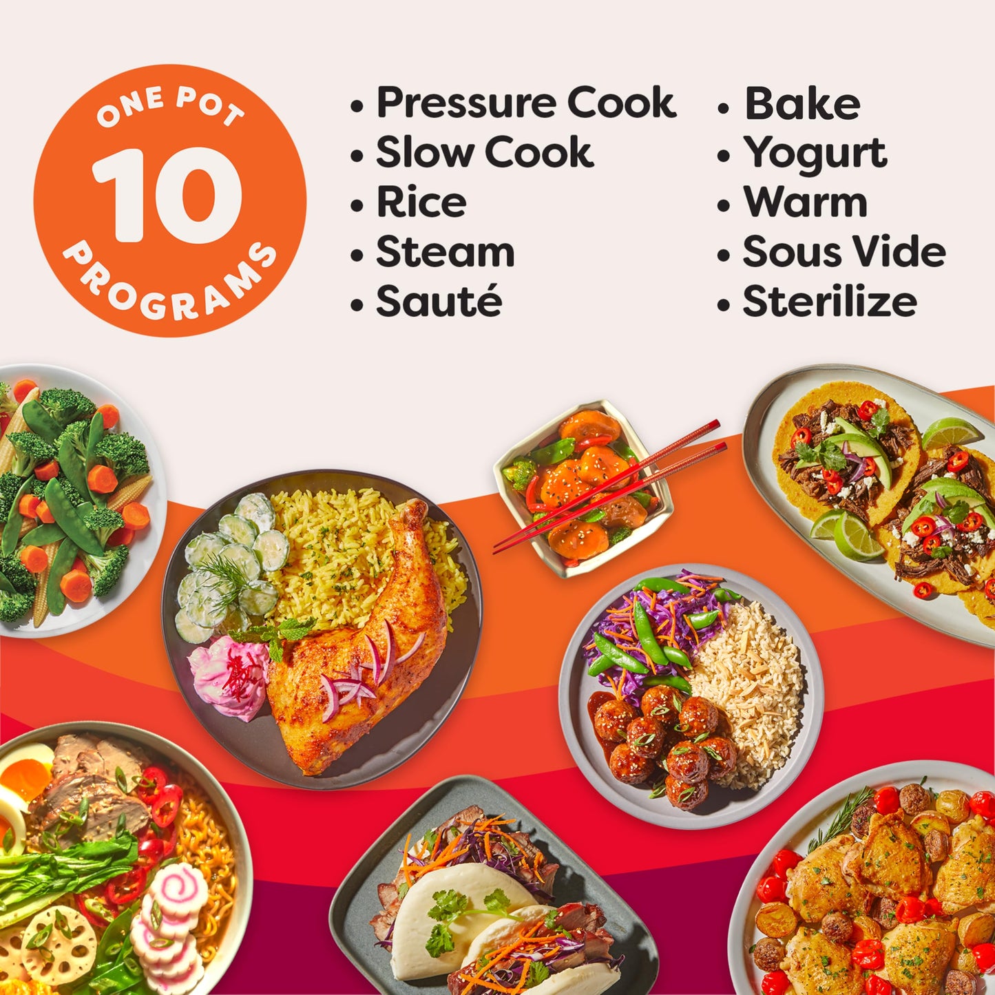 8 Quart 10-in-1 Multi-Cooker – Pressure Cooker, Slow Cooker, Rice & Grain, Steamer, Sauté, Sous Vide, Yogurt Maker, Black
