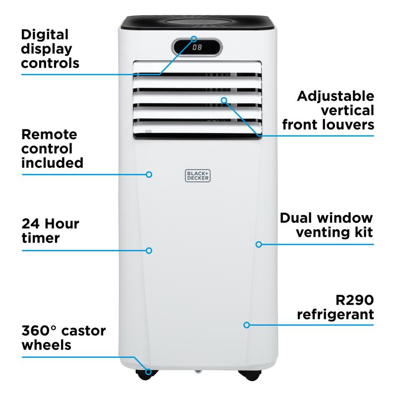 Black & Decker BXAC40023GB 5000 BTU 3 in 1 Smart Wi-Fi Air Conditioner, Dehumidifier & Cooling Fan