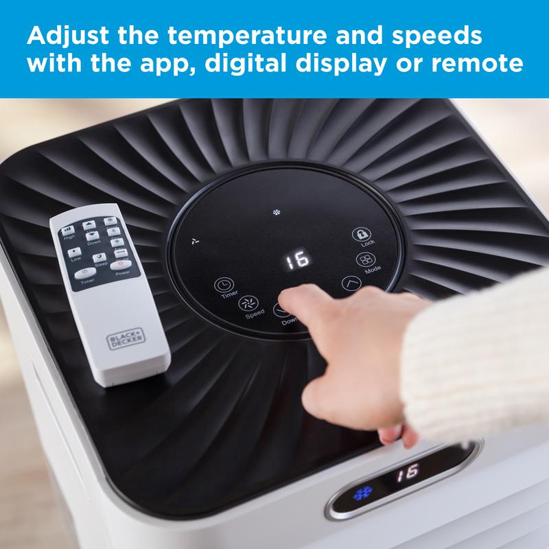 Black & Decker BXAC40025GB 9000 BTU 3 in 1 Smart Wi-Fi Air Conditioner, Dehumidifier & Cooling Fan