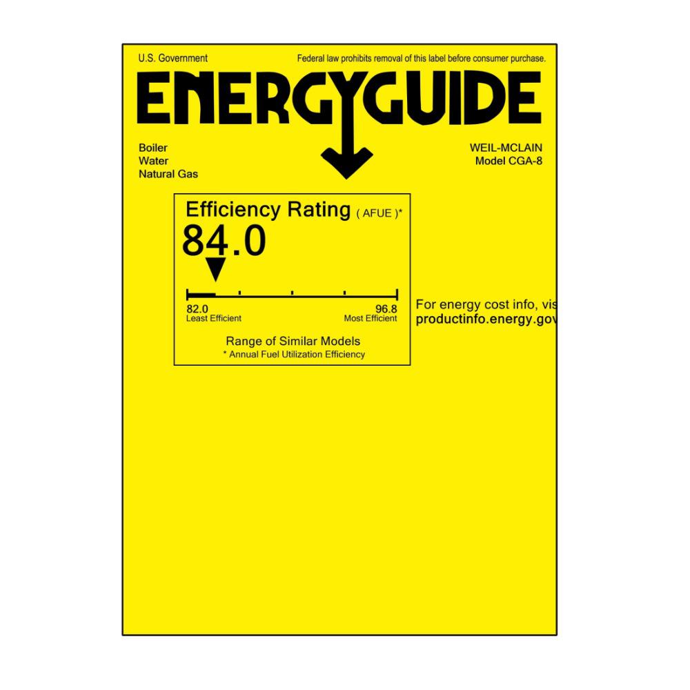 Weil-McLain CGa-8 Series 3 233,000 BTU Cast Iron Natural Gas Boiler