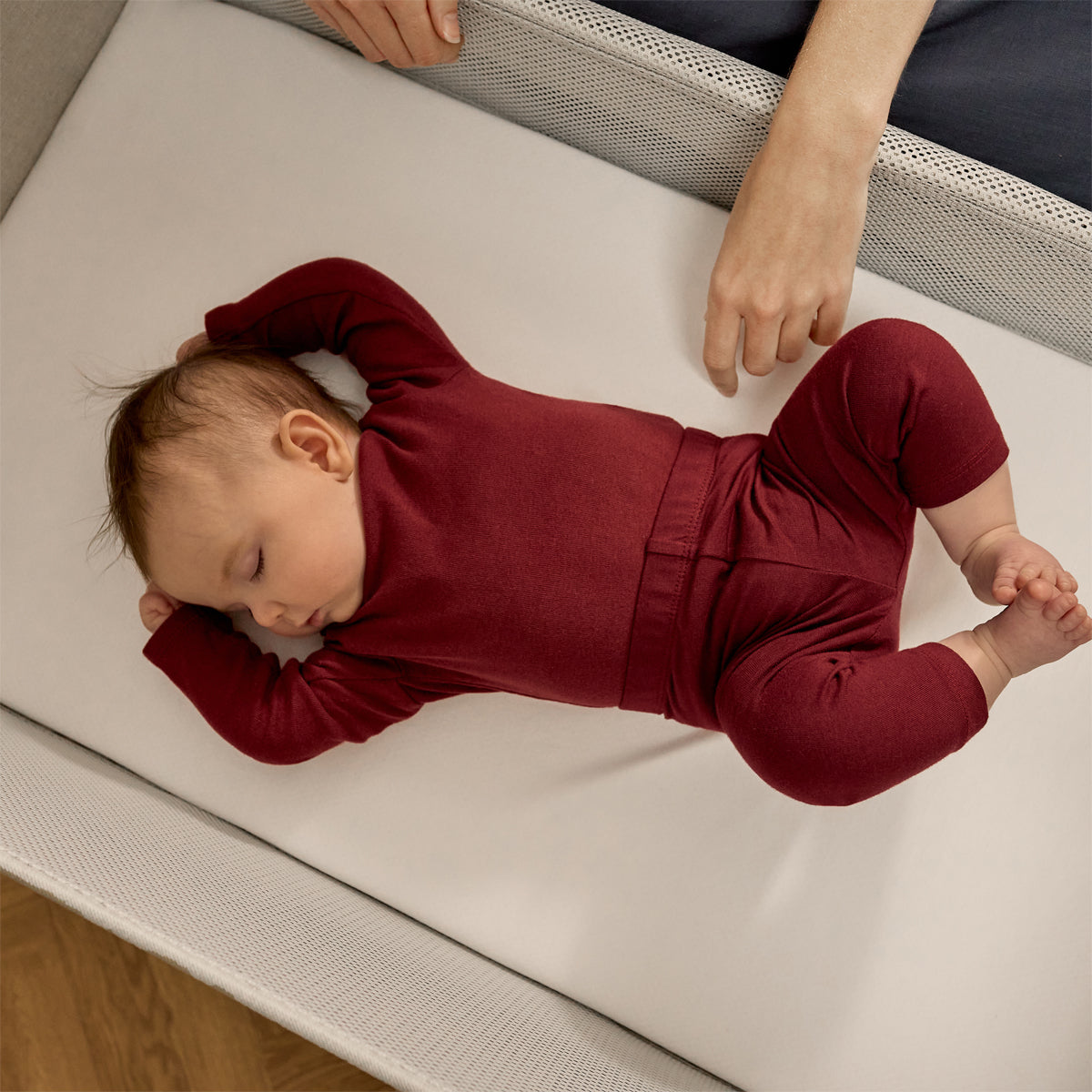 SnuzPod Studio Bedside Crib with mattress - Oslo Grey