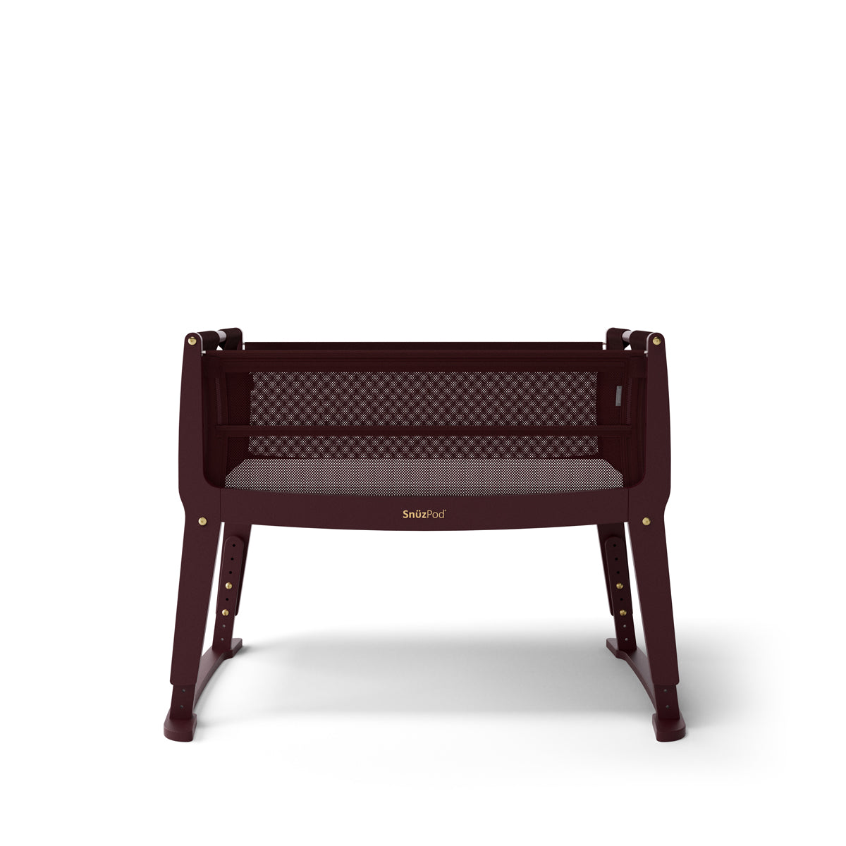 SnuzPod Studio Bedside Crib with mattress - Rome Burgundy