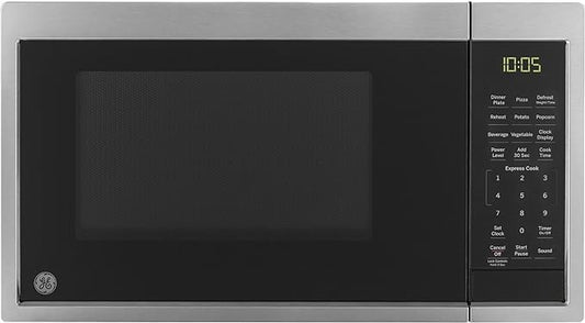 0.9 Cu Ft Countertop Microwave Oven – 900W, 7 Auto Cooking Settings, Child-Lock, Stainless Steel