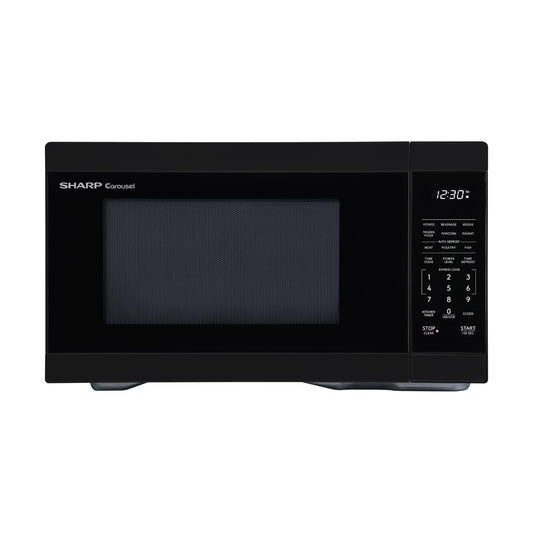 1.1 Cu Ft Countertop Microwave Oven – 1000W, Removable 12.4" Turntable, Compact Design, Black