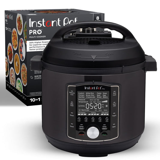8 Quart 10-in-1 Multi-Cooker – Pressure Cooker, Slow Cooker, Rice & Grain, Steamer, Sauté, Sous Vide, Yogurt Maker, Black