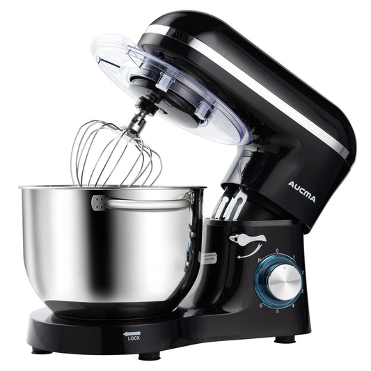 6.5 Quart Tilt-Head Stand Mixer – 660W, 6-Speed, with Dough Hook, Beater & Whisk Attachments, Black