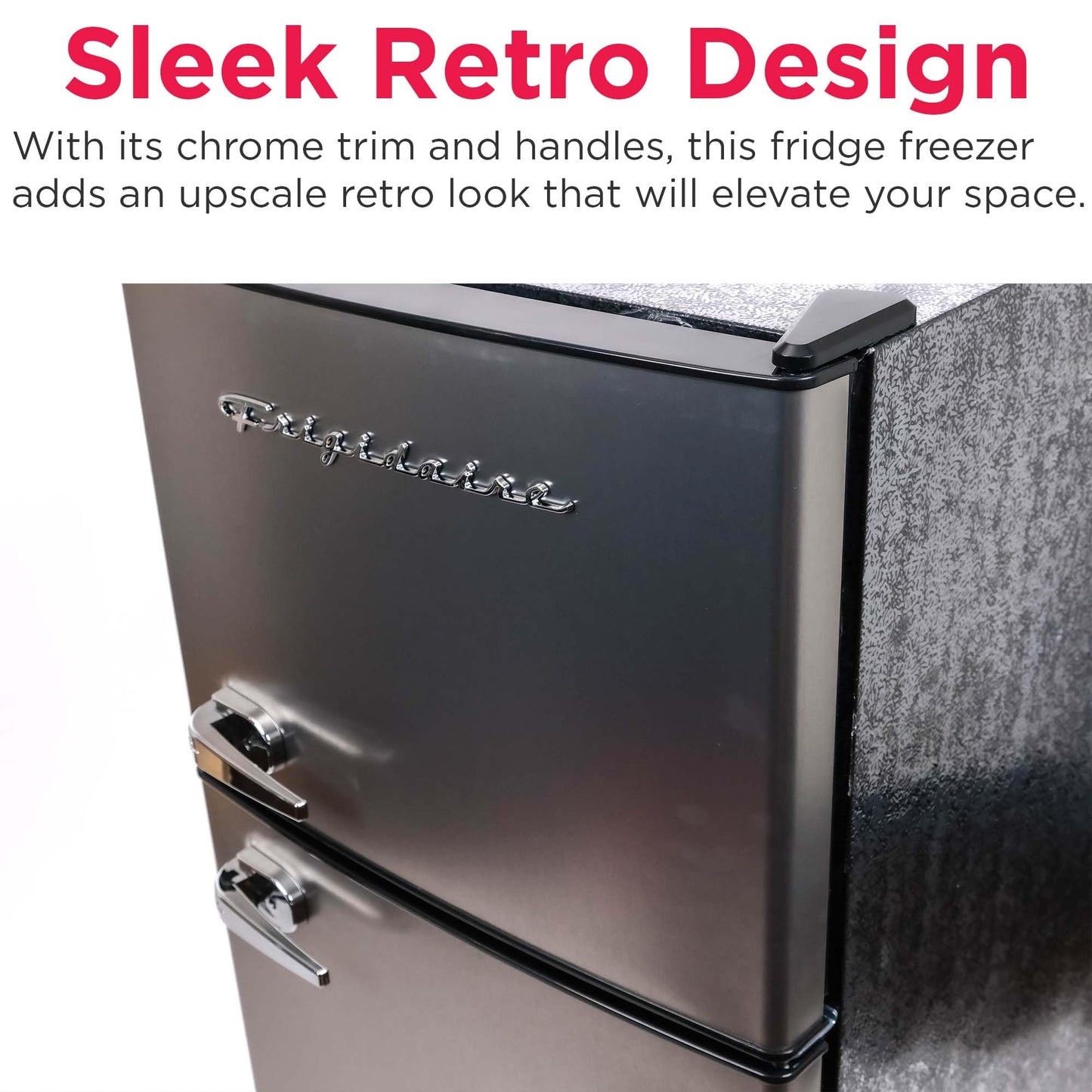 7.5 Cu Ft 2-Door Apartment Refrigerator Freezer Combo – Platinum Stainless Steel, Compact Size