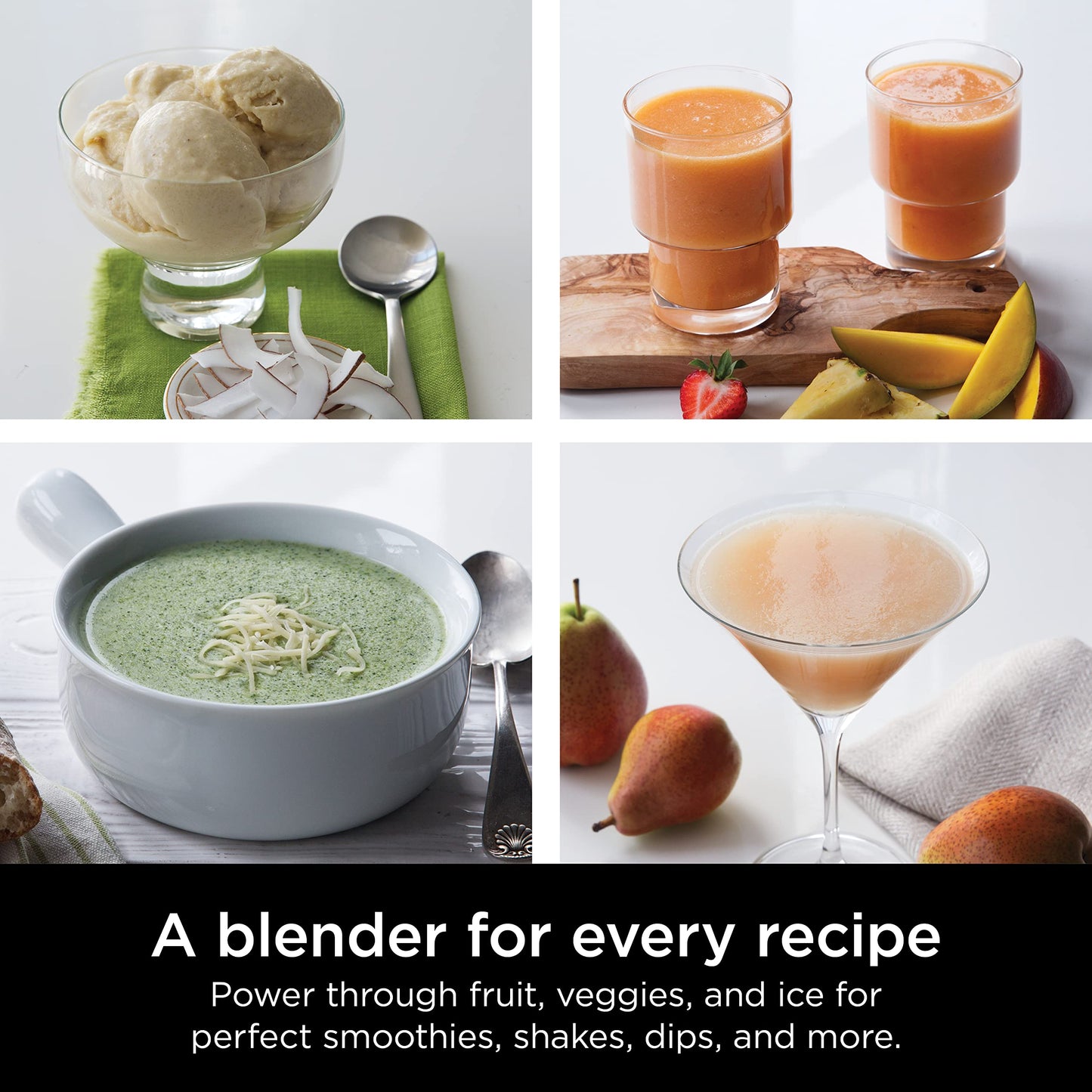 Professional Countertop Blender – 1000W Power, Total Crushing Technology, 72oz Pitcher for Smoothies & Frozen Drinks