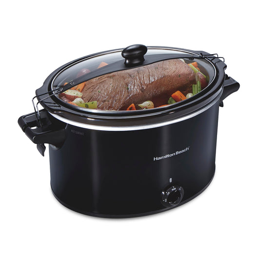 10 Quart Slow Cooker – Extra Large, Portable with Lid Lock, Dishwasher Safe Crock, Easy Carry, Black