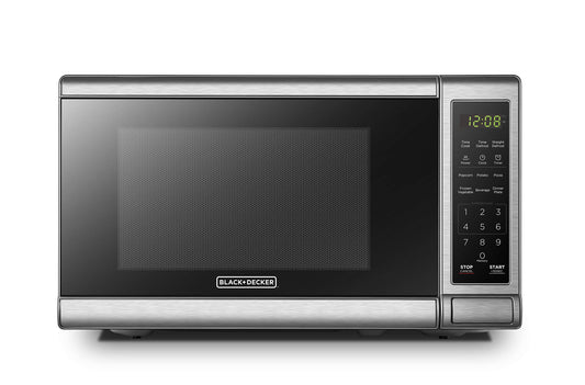 0.7 Cu Ft Digital Microwave Oven – 700W, Turntable, Push-Button Door, Child Safety Lock, Stainless Steel
