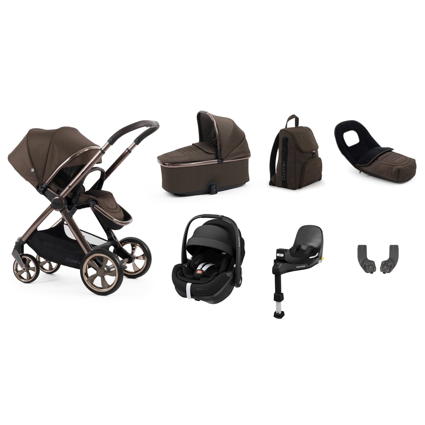 Babystyle Oyster 4 Luxury Pebble 360 Pro2 Bundle - Chocolate Velvet