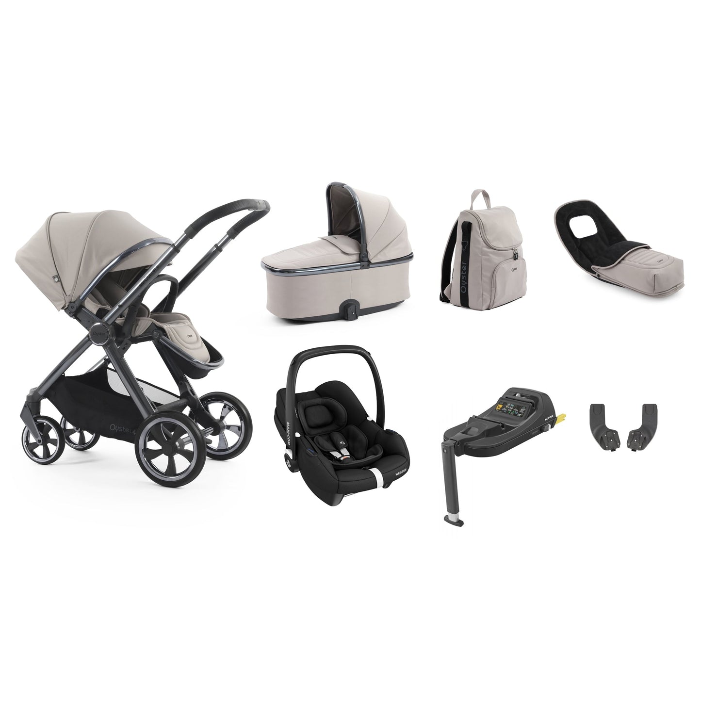 Babystyle Oyster 4 Luxury Maxi-Cosi Cabriofix Bundle - Stone