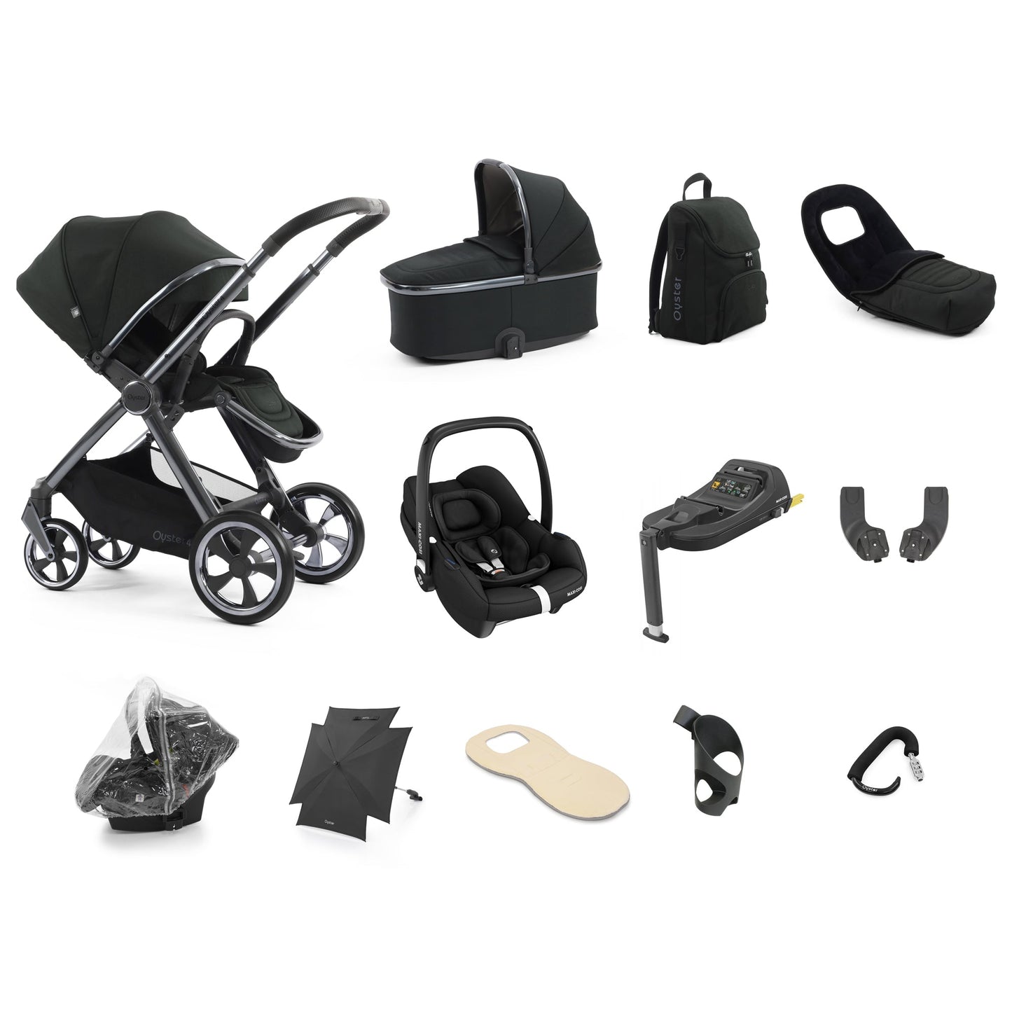 Babystyle Oyster 4 Ultimate Cabriofix Bundle - Black Olive