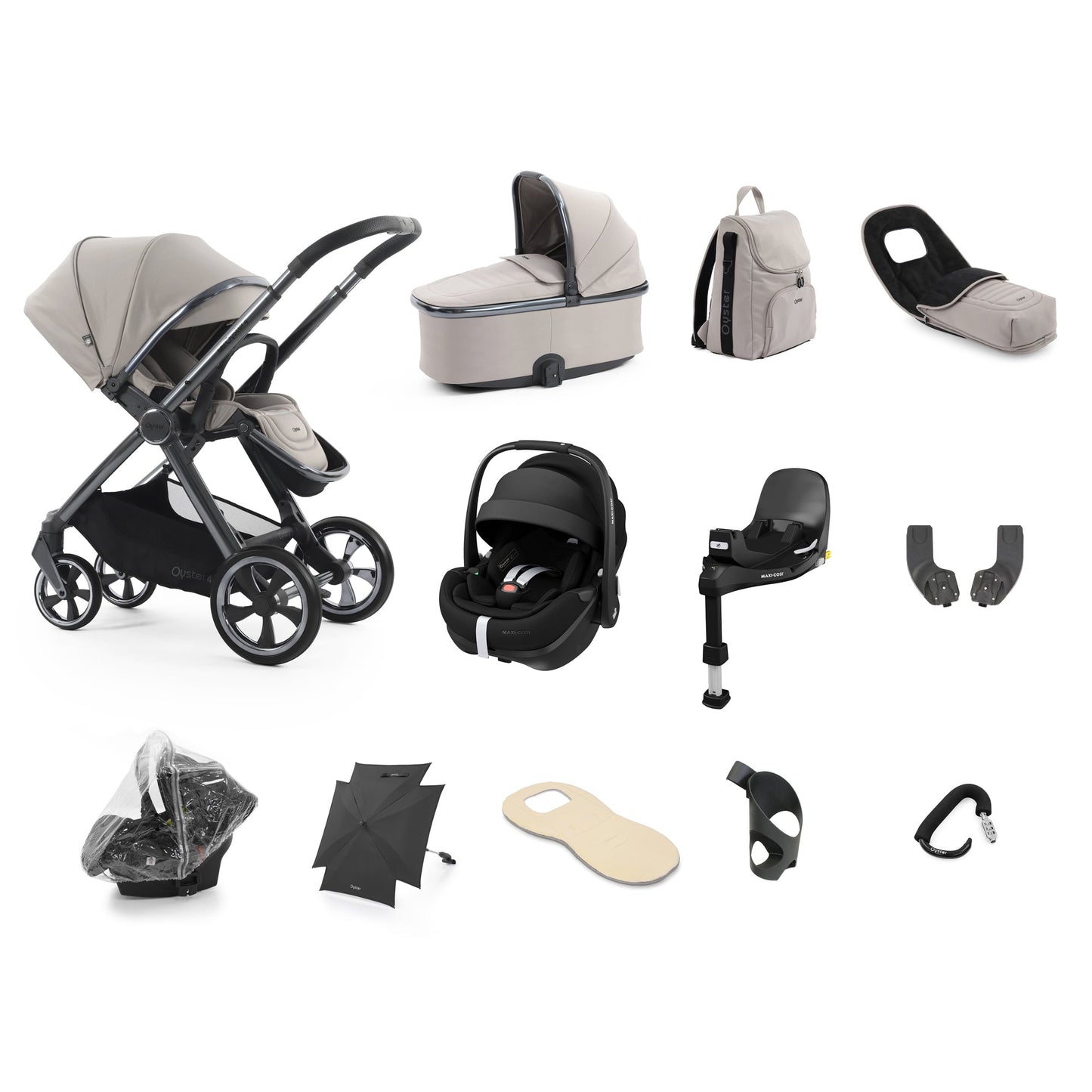 Babystyle Oyster 4 Ultimate Pebble 360 Pro2 Bundle - Stone