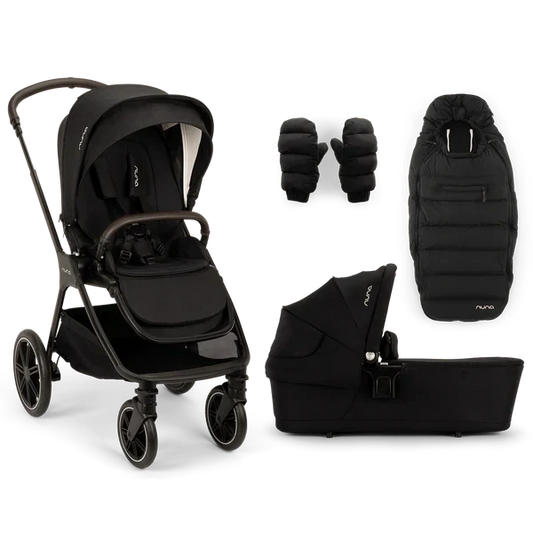 Nuna TRIV lx Stroller with Carrycot, Footmuff & Gloves - Caviar