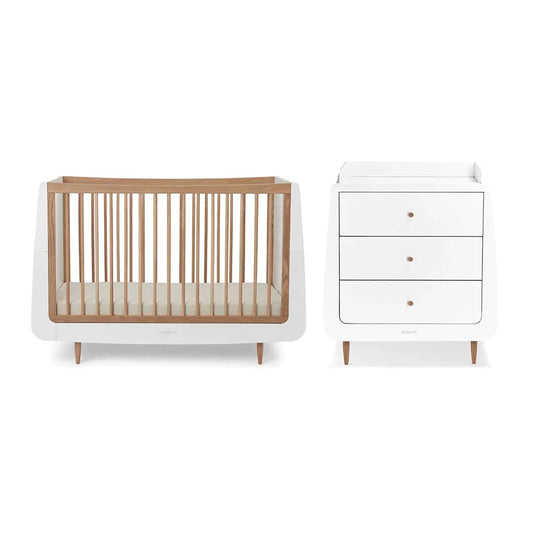 SnuzKot Skandi - The Natural Edit - 2 Piece Nursery Furniture Set - Oak
