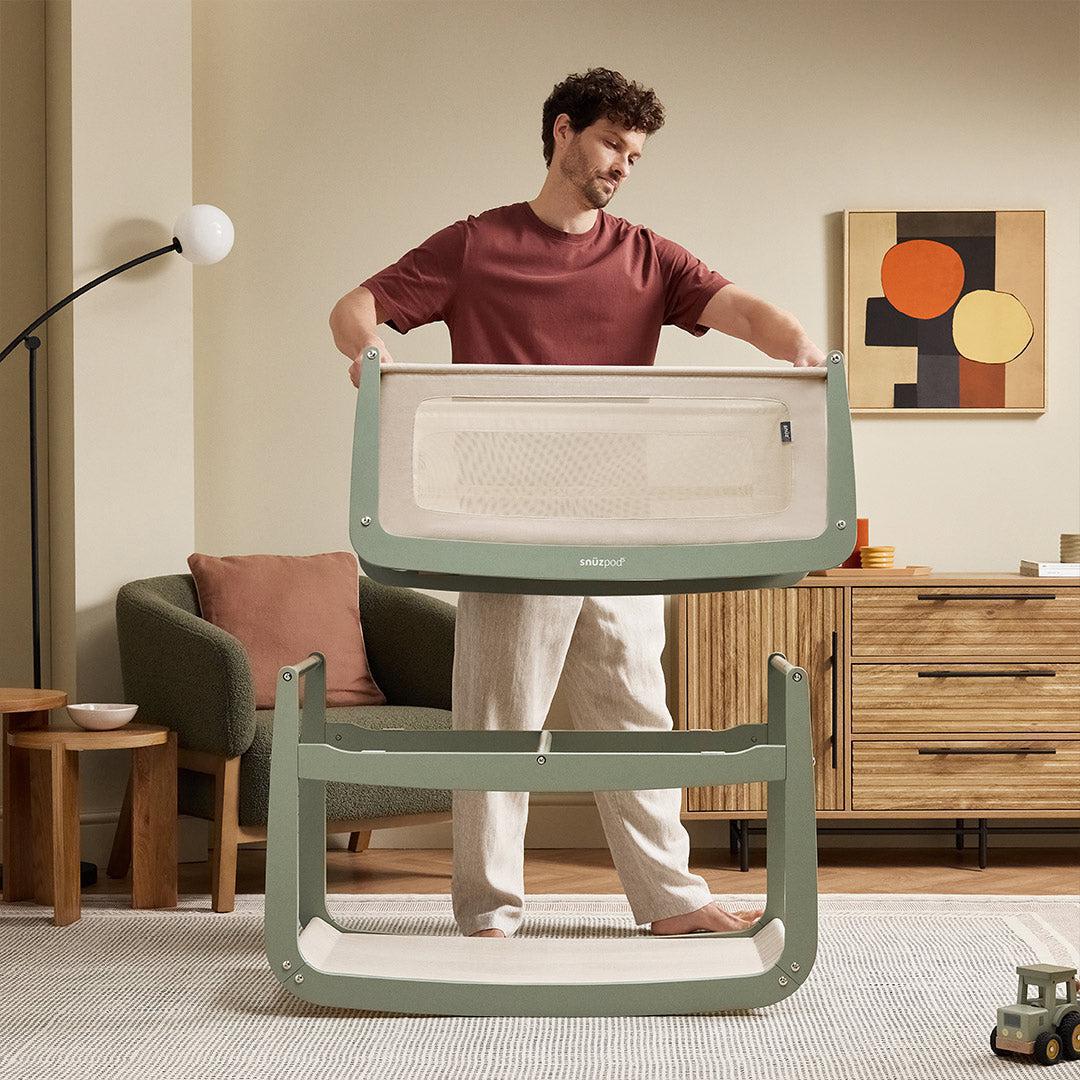 SnuzPod5 Bedside Crib - Sage